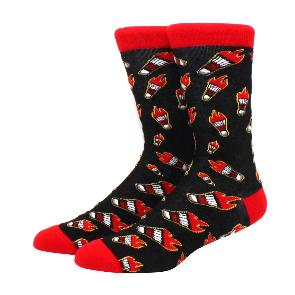 1 пара мужских забавных хип-хоп носков средней длины с принтом скейтборда, пива, счастливого искусства, EU38-46