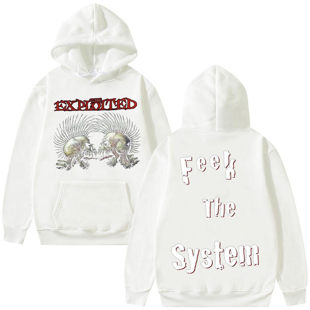 Худи с двусторонним принтом The Exploited, осень-зима, мужское, хип-хоп, готическое, ретро, толстовка, мужские панк худи оверсайз