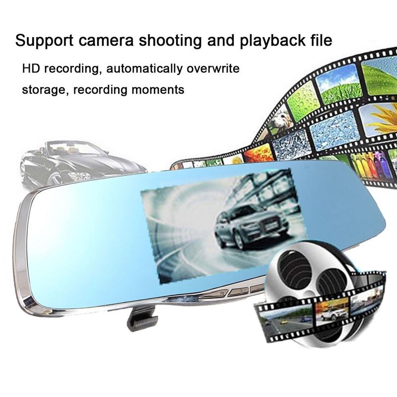 5-дюймовый HD 1080P светодиодный экран G-сенсор с двумя объективами G-сенсор зеркало заднего вида Автомобильный видеорегистратор ночного видения