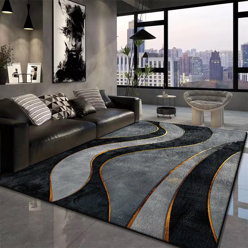 Red Black Modern Rug Abstract Carpet for Living Room Large Bedroom Decoration Rug Light Luxury Sofa Coffee Table Mat Non-slip