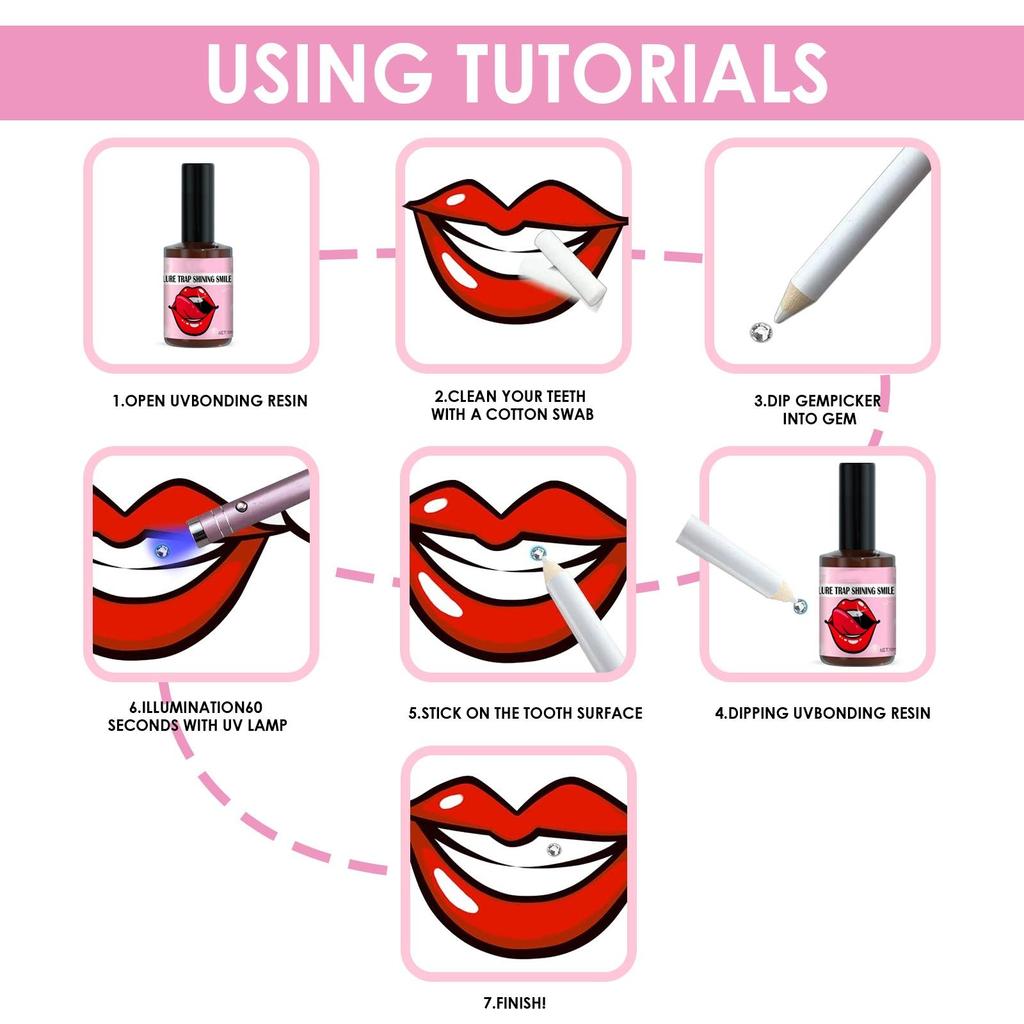 Набор для изготовления драгоценных камней для зубов «Сделай сам», стартовый набор для украшения зубов «сделай сам» с клеем и подсветкой для девочек и женщин