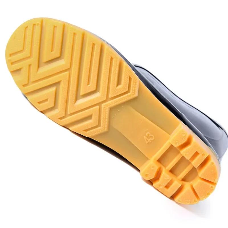 Fashion High Drum Rain Boots Three Prevention Long Drum Rain Shoes Men's Labor Protection Rubber Shoes Slip-On Rubber Rain Boot PVC