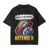 Мужская футболка Artemis II Запуск на Луну 2026 Стиранные футболки Новинка Пляжная футболка Классический принт Повседневная одежда Новое поступление