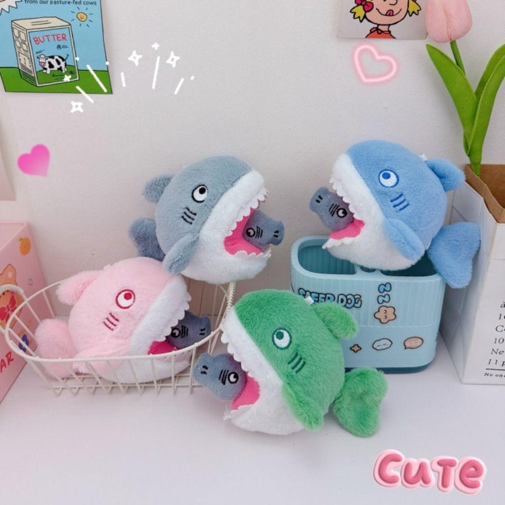 Stuffed Doll Blue Shark Pendant Stuffed Animal Plush Shark Keyring Kids Gifts