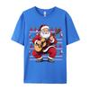 Santa Playing Guitar Funny Christmas Classic Guitar Santa T-Shirts Autumn 100% Cotton Top T-Shirts Student Tee Shirts