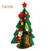 Felt Christmas Tree Mini Xmas Desktop Figurine DIY Tree Set with Santa Snowflake Cane Accessories for Toddlers