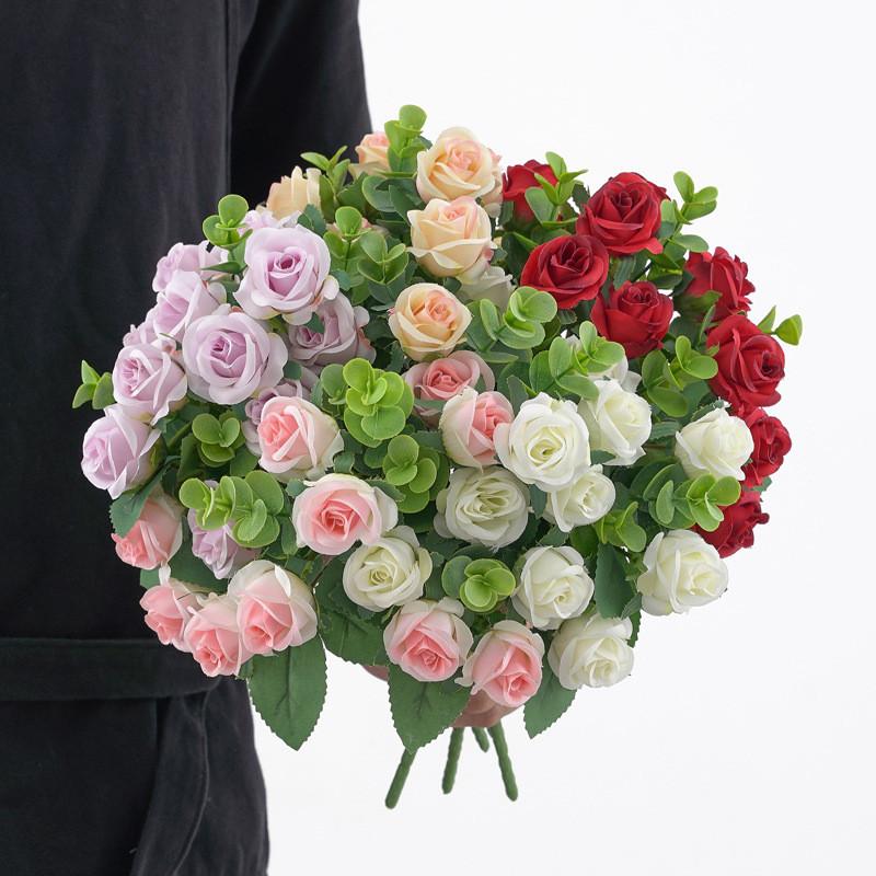 Small Rose Artificial Bouquet For Photography Props House Decoration Fashion