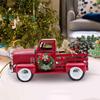 Vintage Christmas Red Truck Decoration, Warm White Twinkling Lights, Country Farmhouse Pickup Truck, Truck with Christmas Tree