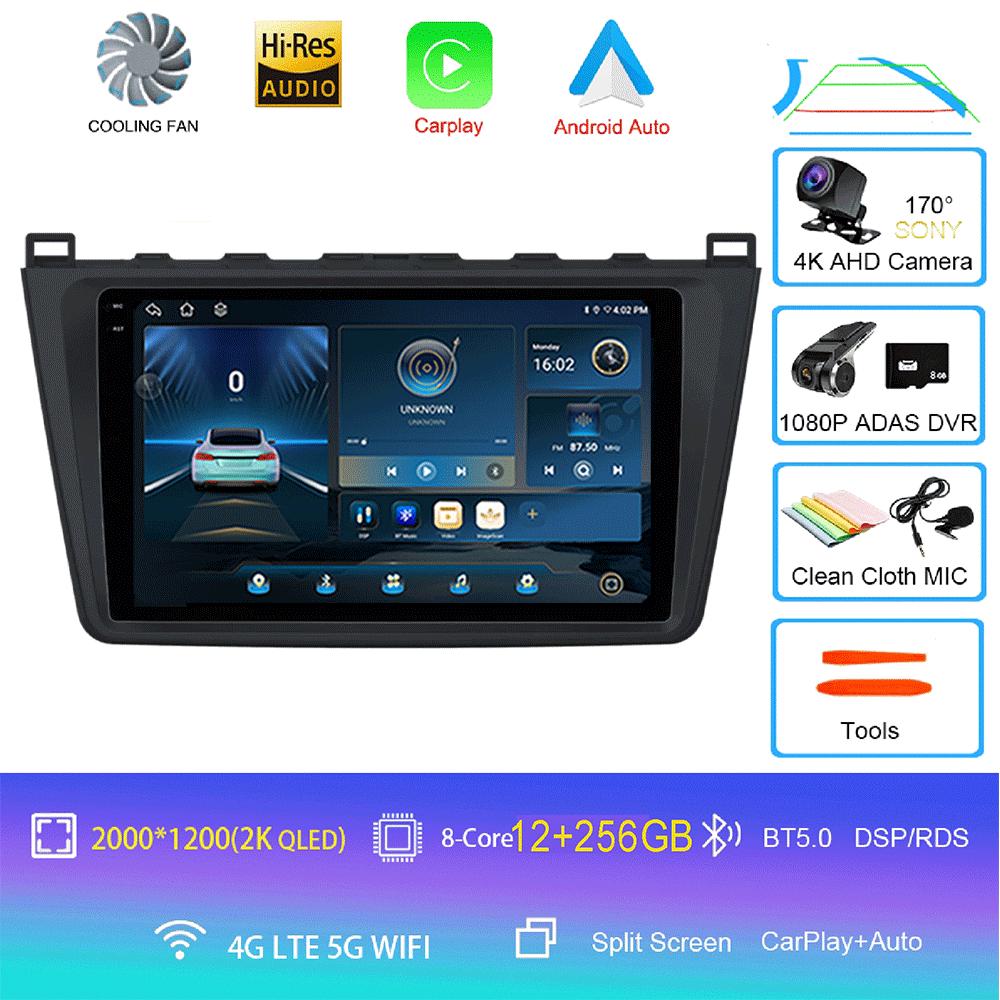 Android14 Carplay Автомагнитола для Mazda 6 GH 2007 2008 2009 2010 2011 2012 Мультимедиа GPS Видеоплеер Стерео 2din Головное Устройство