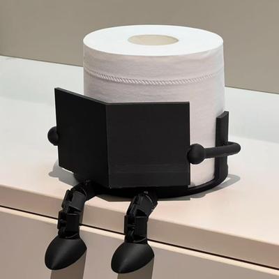 Держатель для туалетной бумаги "Читающий приятель", 3D-печатный, отдельно стоящий, смешной, с подвижными ножками