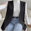 Women Vest Sleeveless Single Button Western Style Slim Fit Cardigan Suit Coat Pure Color Deep V Neck Formal Business Style Lady Waistcoat