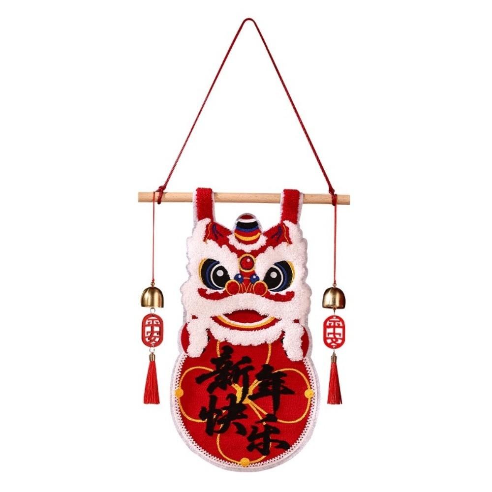 Lion Dance New Year Decorations Exquisite Handmade Spring Festival Decoration with Tassel Traditional Wall Hanging Living Room