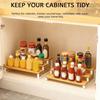 Large Capacity Expandable Step Storage Rack Bamboo Model Display Stand  For Kitchen