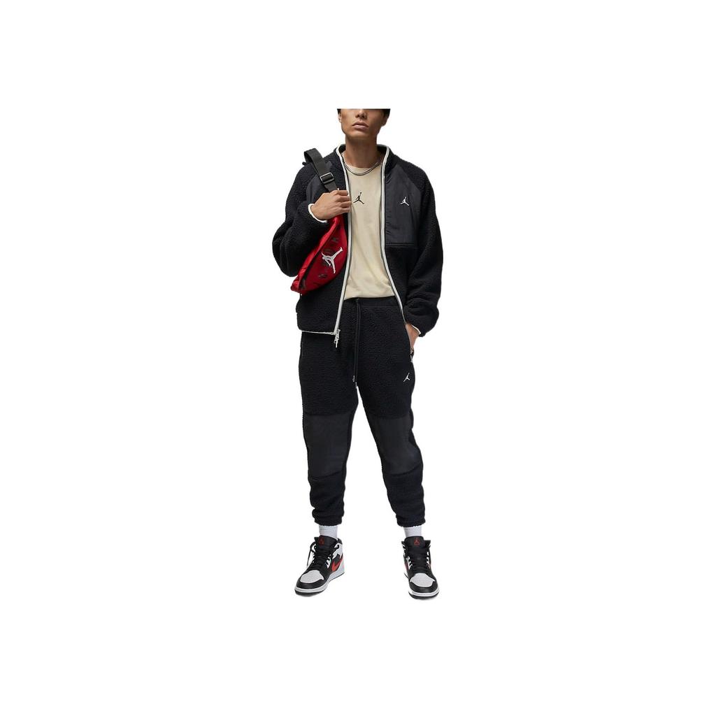 Jordan Logo Embroidered Drawstring Elastic Waist Casual Pants Men Bottoms Black DV1570-010