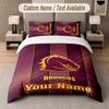 Custom Bedding Set Brisbane Broncos Pattern, Print Name Text 1 Duvet Cover plus 2 Pillowcases Home Textile