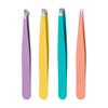 4Pcs/Set Slant Eyebrow Tweezers Set Stainless Steel Ingrown Hair Removal Tool Flat Mouth Eyebrow Clip Set