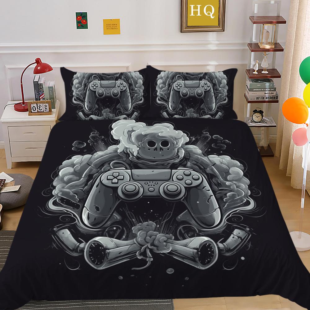 Модный комплект пододеяльников, домашний текстиль, комплект постельного белья с 3D игровой ручкой и принтом для мальчиков-подростков, роскошный комплект постельного белья, чехол