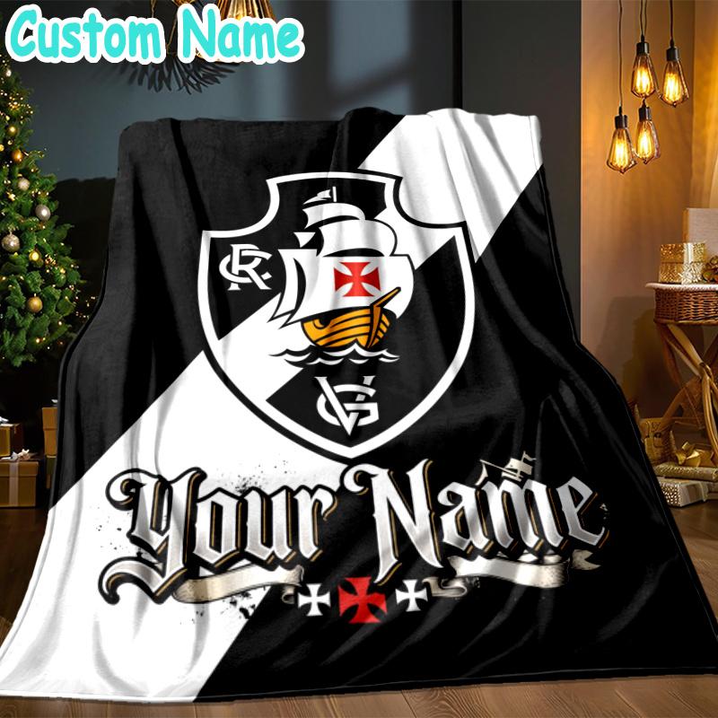 Custom Name CR Vasco da Gama Throw Blanket - Perfect for Couch, Bed, Office, and outdoor Travel - Ideal Gift for Christmas & Holidays