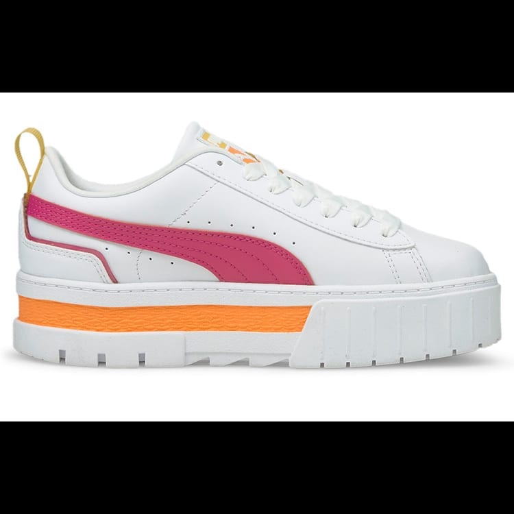 Puma Кроссовки Mayze City Lights женские белые розово-зеленые низкие кожаные повседневные 382741-02