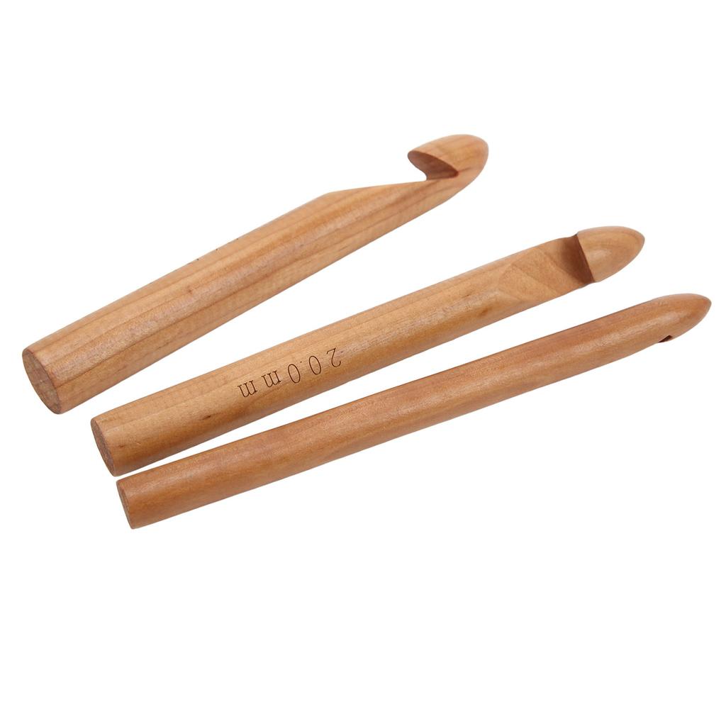 Большие крючки для вязания 20 см Эргономичный дизайн Премиальный натуральный бамбук Глянцевый крючок для вязания