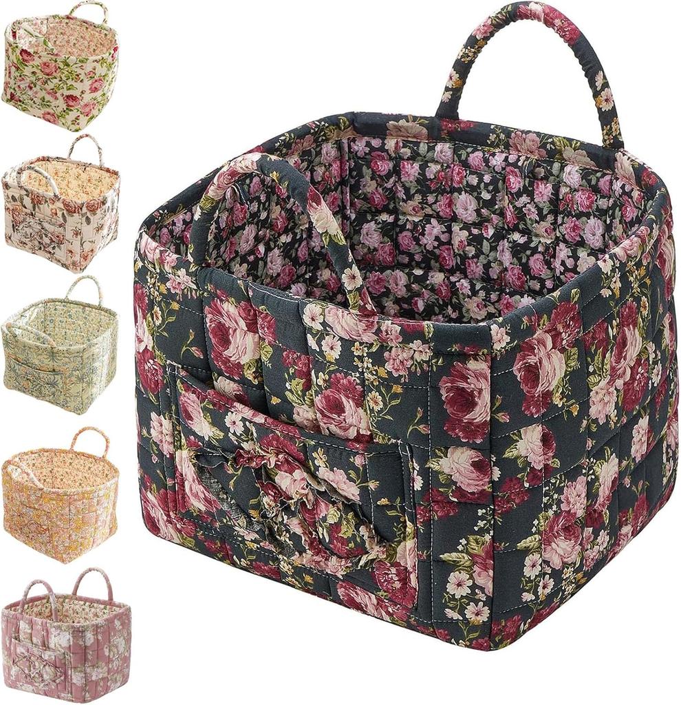 Корзина для хранения ткани в стиле бохо, цветочные корзины для белья, декоративные корзины большой вместимости, переносная складная сумка для хранения одежды и всякой всячины