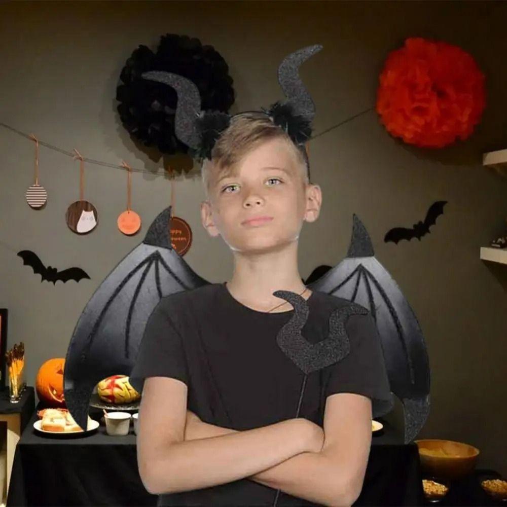 Devil Halloween Costume Cosplay Props Cosplay Halloween Wand Fashion Demon Horn Hair Band  Adults