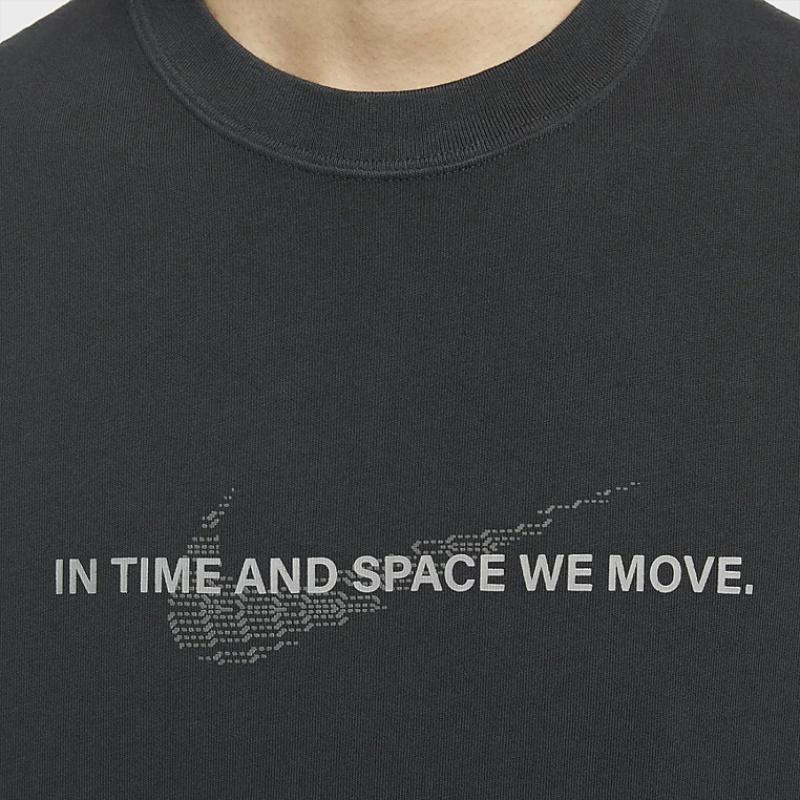 Nike Спортивная футболка с коротким рукавом и принтом логотипа в стиле градиента, мужские топы, темно-грязно-серого цвета HF0818-053