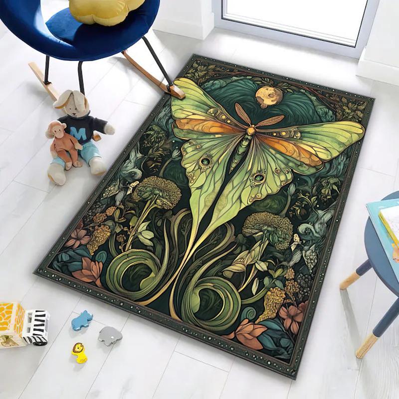 Art Nouveau Butterfly Illustration Carpet Doormat Living Room And Bedroom Mats Doormat Protective Pad Room