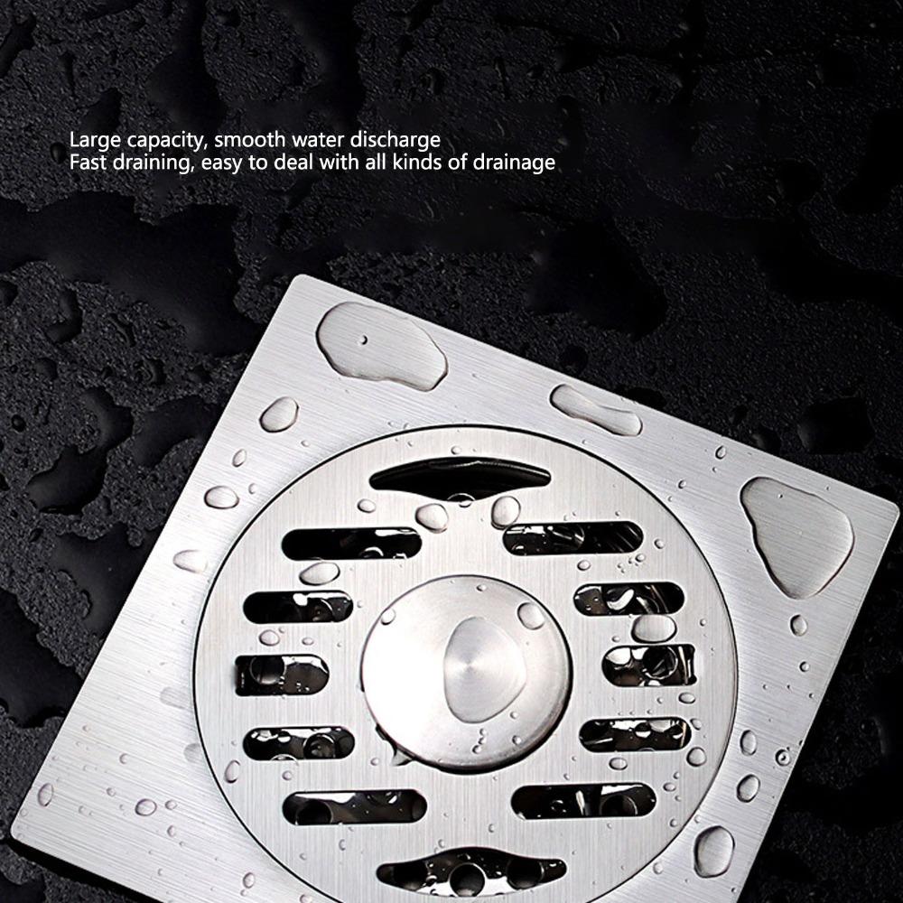 Magnetic Suction Core Square Floor Drain 304 Stainless Steel Shower Floor Drain  Bathroom