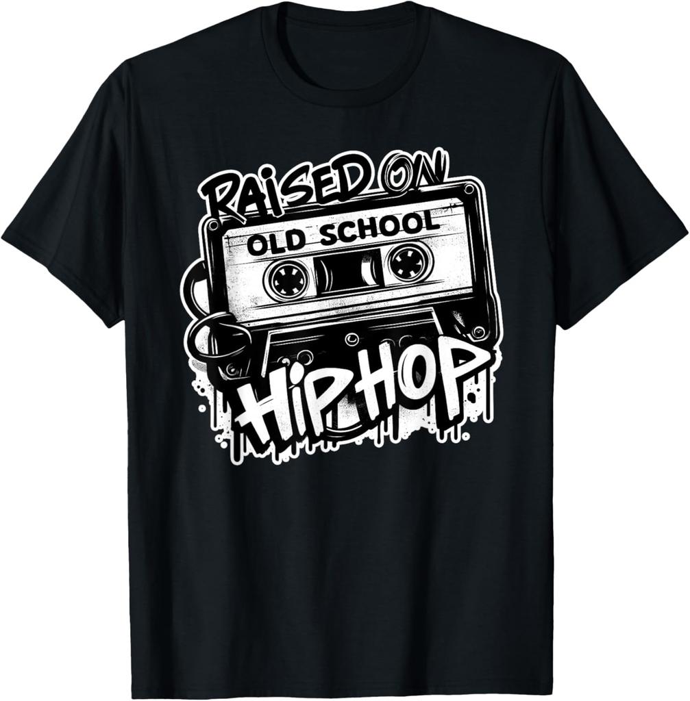 Выросший НА Old School Hip Hop 80-х 90-х Кассеты Граффити Футболка