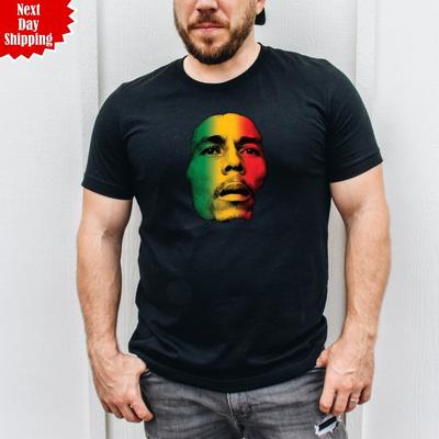 Футболка Reggae с принтом лица в нескольких цветах, регги, Ямайка, раста, с коротким рукавом