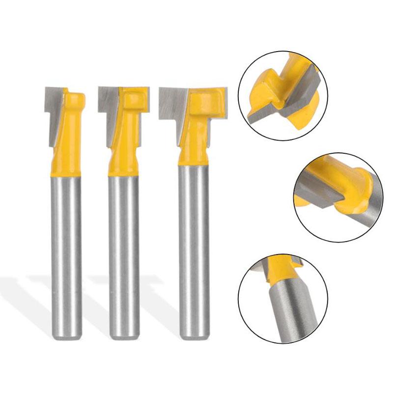 1/3 шт., фреза с Т-образным пазом, шестигранный болт, отверстие для ключа, замочная скважина 6,35 мм, 6 мм, 8 мм, хвостовик, деревообрабатывающий фрезерный станок, концевая фреза