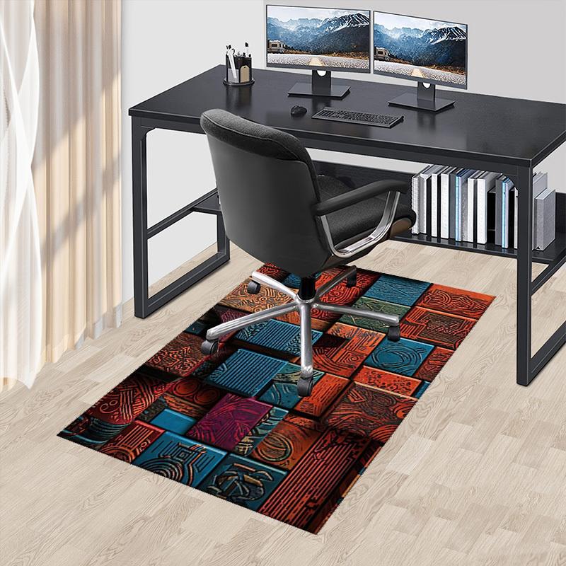 1pc Office Chair Mat with Unique Aztec-Inspired Patterns - Perfect for Festive Gifts and Seasonal Decorations, Suitable for Home Office, Living Room,
