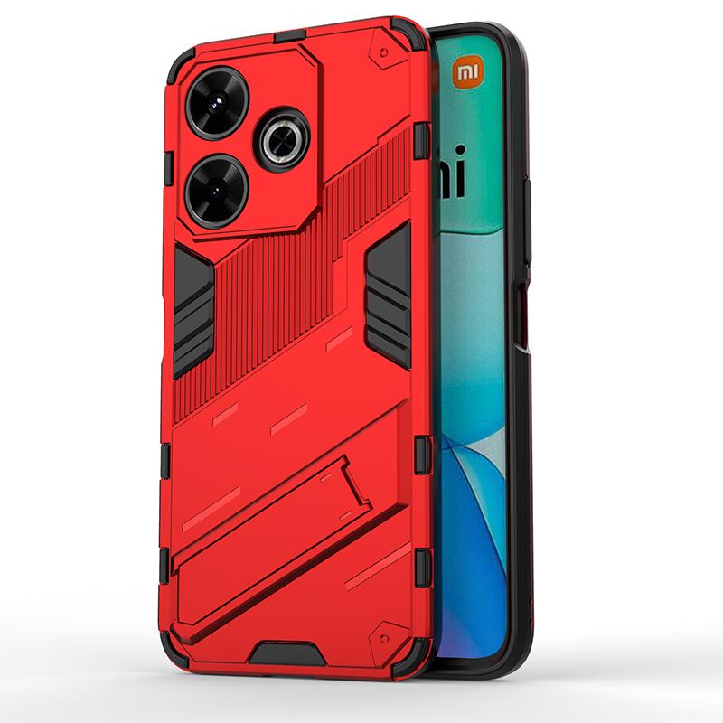 Для Poco M6 Чехол Для Xiaomi Poco M6 4G Чехол 6,79 дюйма Панк Броня Ударопрочный Жесткий Резиновый Кронштейн Бампер Для Xiaomi Poco M6