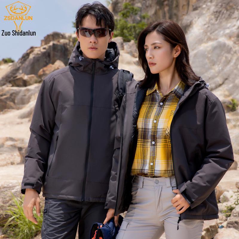 Мужская и женская куртка с хлопковой подкладкой: Толстая, Теплая, С капюшоном, Ветровка с настраиваемым логотипом для работы на открытом воздухе