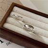 Korean-Style S925 Sterling Silver Irregular Teardrop Ring Set