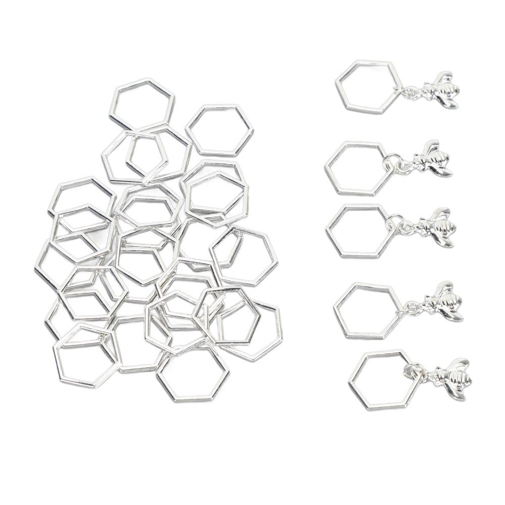 30Pcs Hexagonal Shape Knitting Stitch Markers Sewing Supplies For Beginners And Professionals