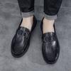 Мужская обувь весна 2025 новые дышащие однопедальные ленивые туфли мужские трендовые британские мужские повседневные кожаные туфли мужские