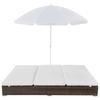vidaXL Outdoor-Loungebett mit Sonnenschirm Poly Rattan Braun