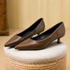Pointed French Single Shoes Women's Kitten Heel Medium Heel 3 Cm Small Heels Thin Heel Low Heel Light Mouth High Heels G312-70
