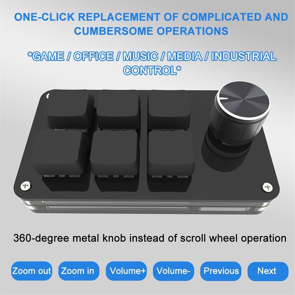 Мини 6-клавишная клавиатура, программируемые клавиши, настраиваемые горячие клавиши, USB механическая клавиатура
