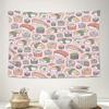 Sushi Tapestry Wall Hanging Japanese Food Anime Decor Aesthetic Room Dorm Wall Art Kawaii Ramen Noodle Ramen Tapestry Kitchen De