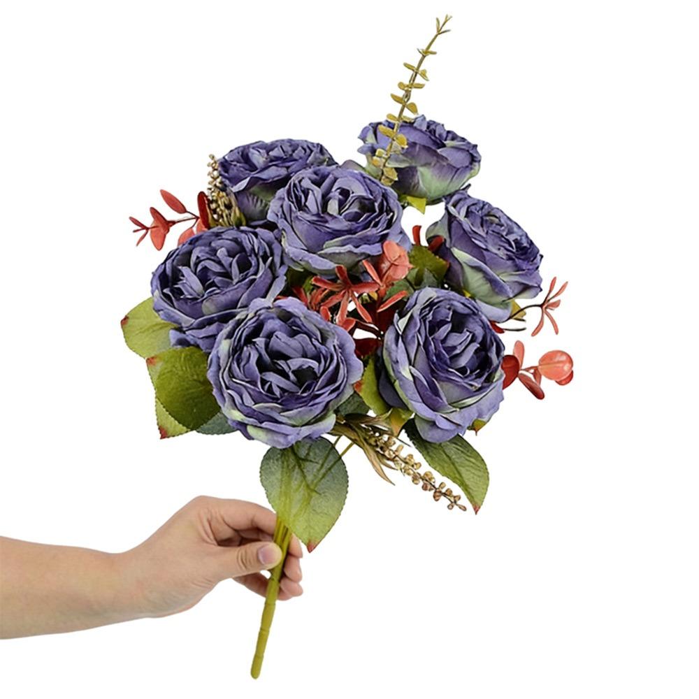7 Heads Simulation Flower Rose Silk Petals Faux Flower Rose Artificial Flowers Home Decoration