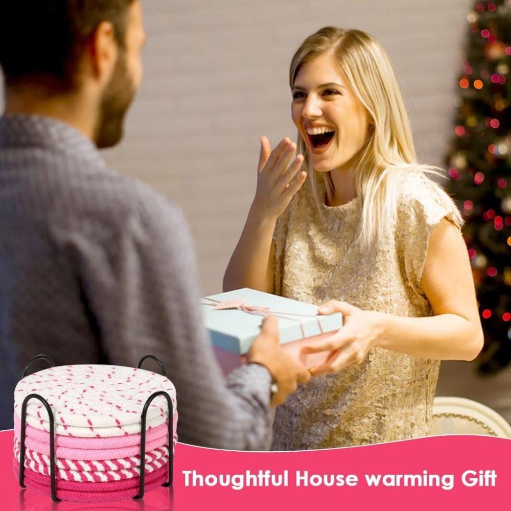 8/10 Pcs Cotton Rope Woven Trivet Placemats Braided Hot Pads Natural Dinner Plate Mat Set Desk