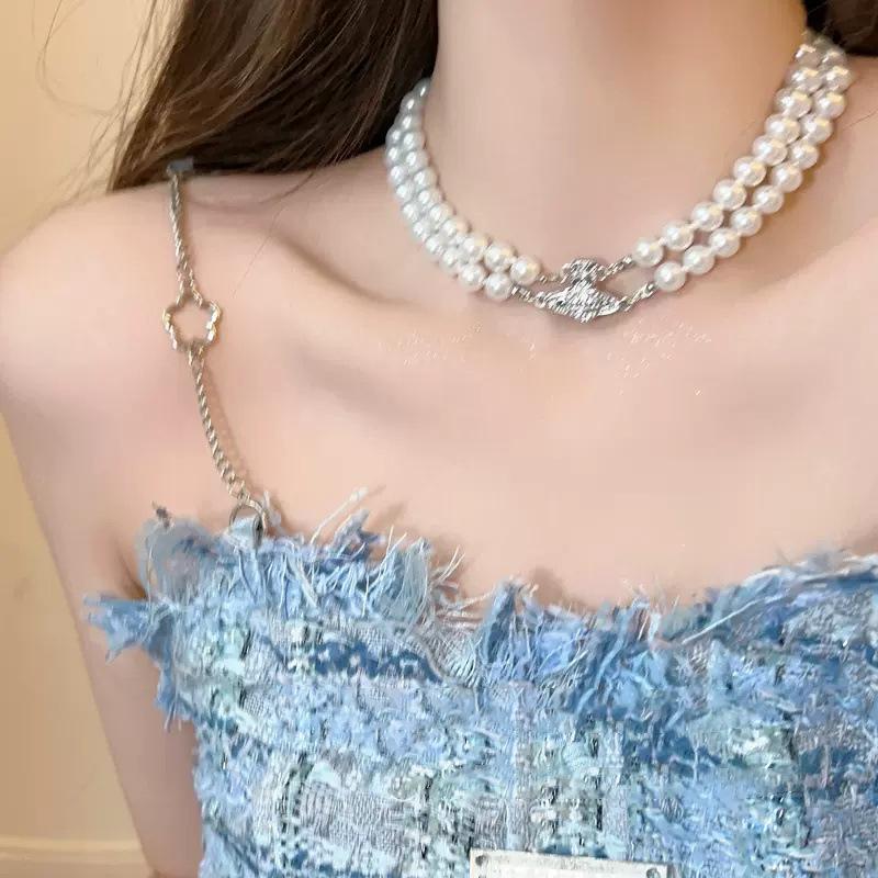Изысканное ожерелье с жемчугом Planet Pearl, женская легкая роскошная цепочка Niche Saturn на ключицу, высококачественная цепочка-чокер на шею, аксессуары