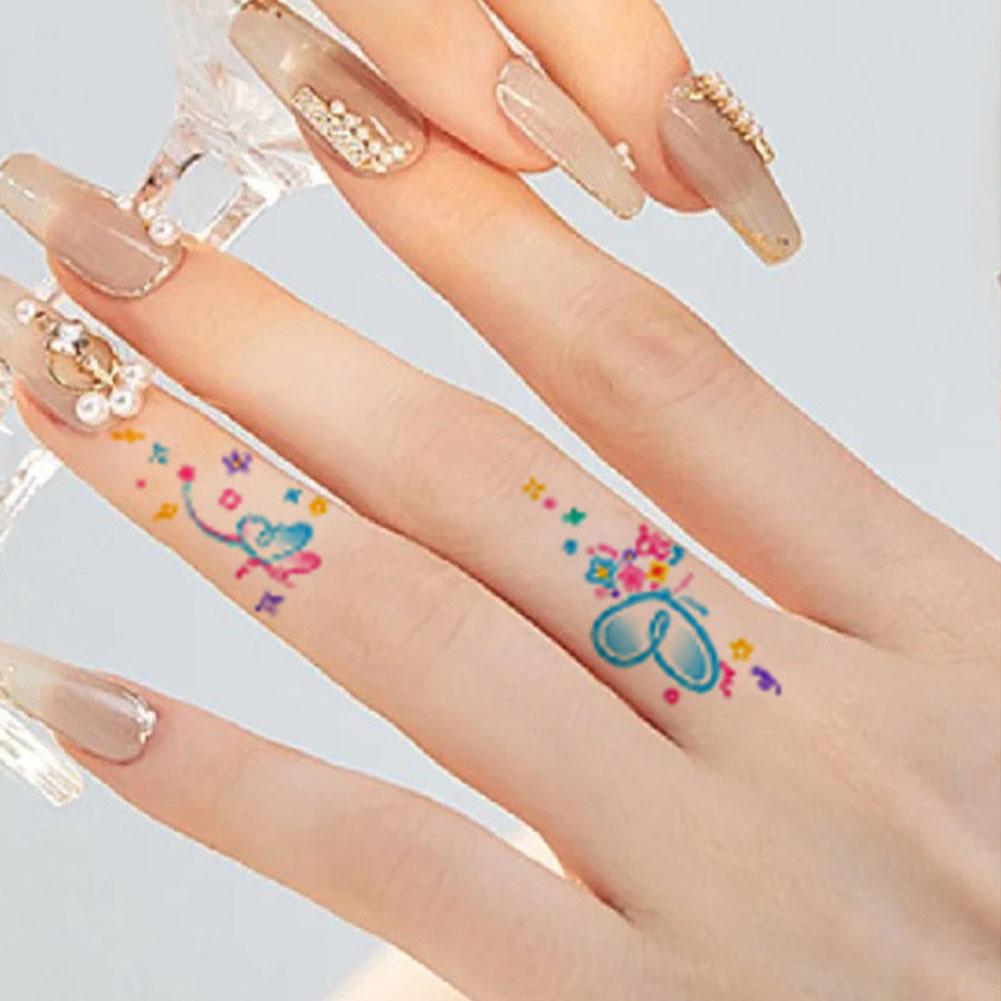 Маленький Узор Простые Бабочки Цветы Цветная Татуировка Спина Девушки Стойкие Тату Наклейки Водопро X7M8