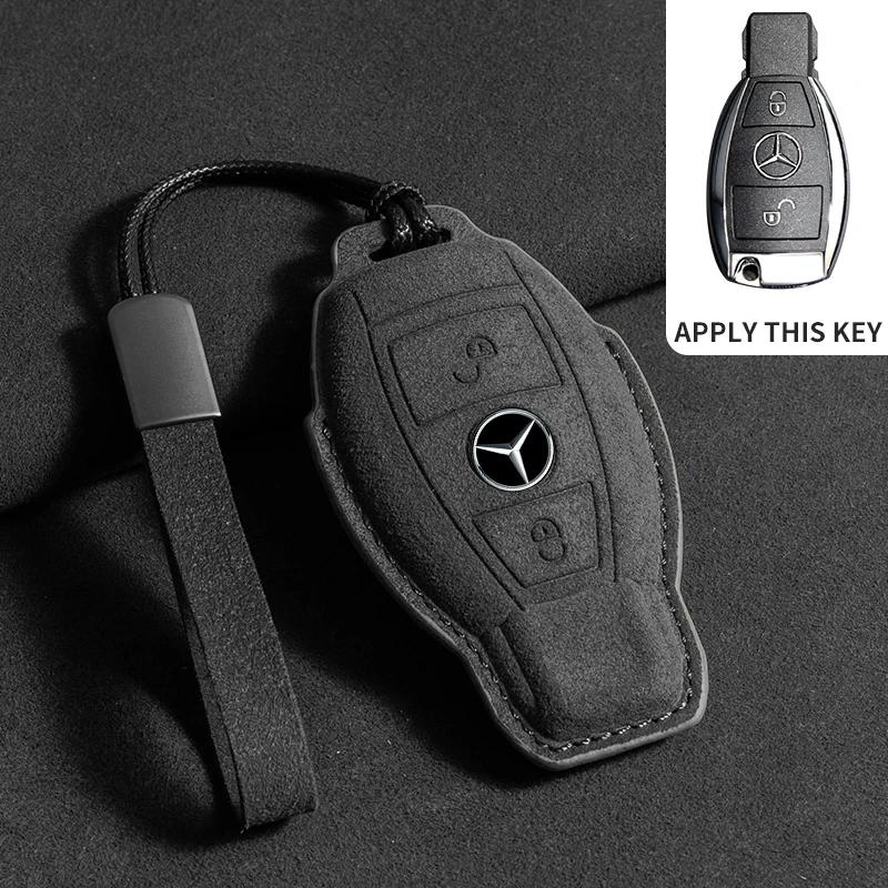 3D FUR Car Key Case Protection For Mercedes Benz E C G M R S Class W204 W212 W176 GLC CLA GLA AMG 2024 Car Key Case Cover Shell DC6