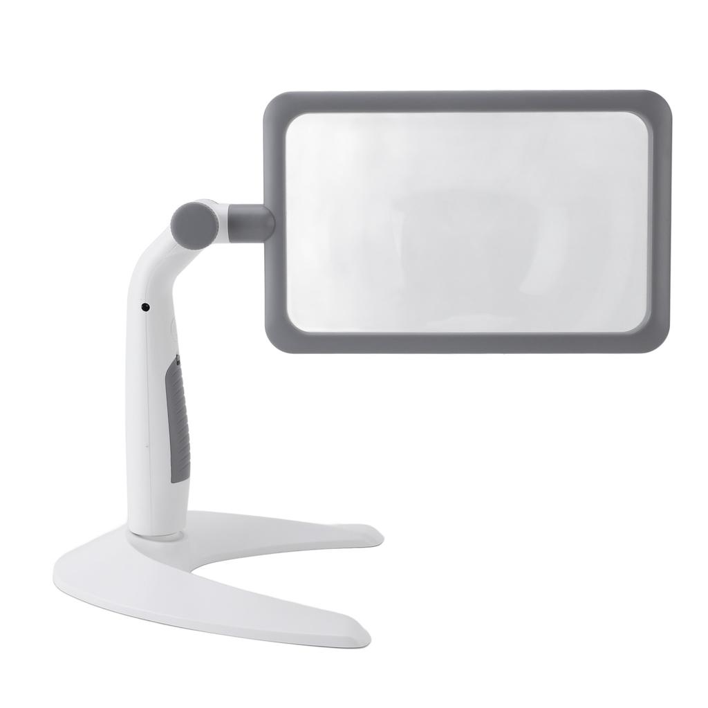 Magnifying Glass with Light Stand 48 LEDs 2.5X Rotating 3 Color Temp Magnifier for Reading Seniors Low