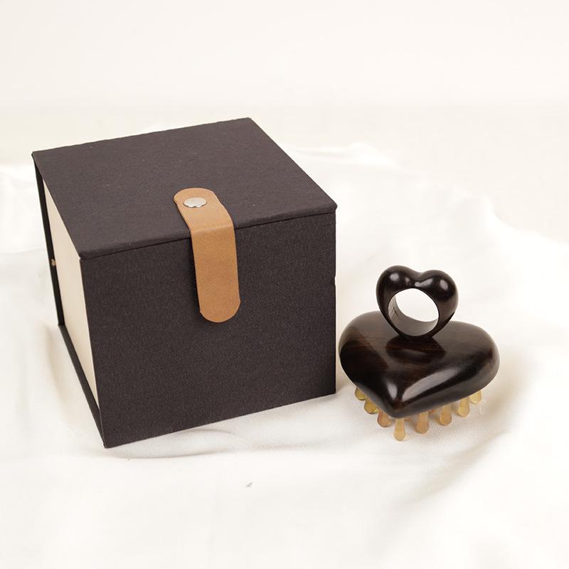 Purple Sandalwood Gua Sha Massage Comb for Scalp Therapy and Hair Care