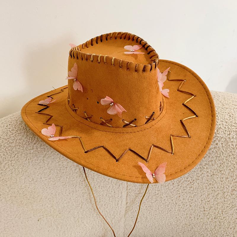 Американский отдых на море ретро вестерн ковбойская шляпа женская летняя шляпа Spice Girl с защитой от ветра и солнца, широкополая альпинистская шляпа